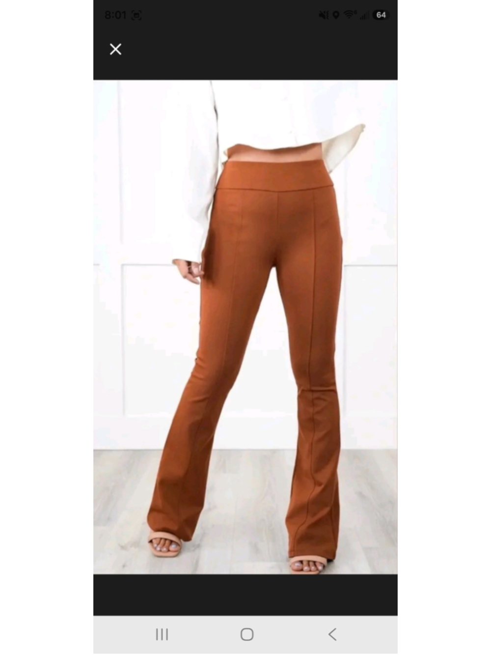 Women's Dear Scarlett Flare Pants Size L Brown Rust